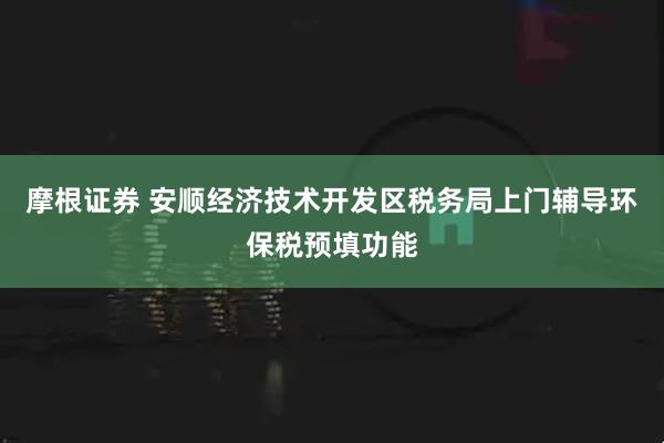 摩根证券 安顺经济技术开发区税务局上门辅导环保税预填功能