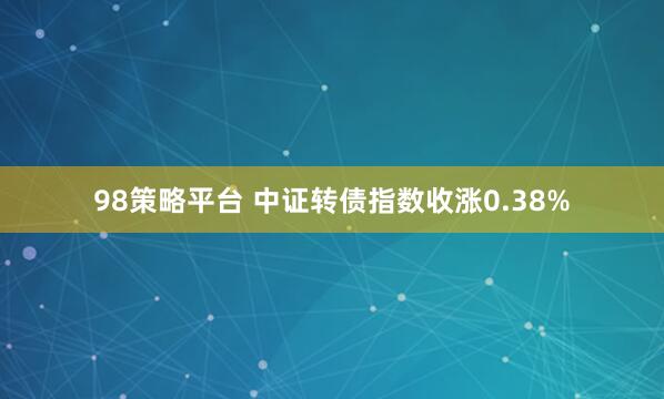 98策略平台 中证转债指数收涨0.38%