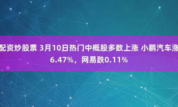 配资炒股票 3月10日热门中概股多数上涨 小鹏汽车涨6.47%，网易跌0.11%